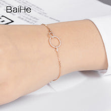 Carica l'immagine nel visualizzatore di Gallery, BAIHE Solid 18K Yellow Gold(AU750) 0.14ct H/SI Round Full CUT 100% Genuine Natural Diamonds Wedding Trendy Jewelry Gift Bracelet