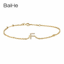 Carica l'immagine nel visualizzatore di Gallery, BAIHE Solid 18K Yellow Gold(AU750) Round Full CUT Genuine Natural Diamonds Engagement Gift Trendy Fine Jewelry Fashion Bracelet