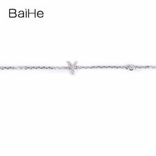 Carica l'immagine nel visualizzatore di Gallery, BAIHE Solid 18K Yellow Gold(AU750) Round Full CUT Genuine Natural Diamonds Engagement Gift Trendy Fine Jewelry Fashion Bracelet