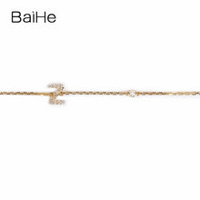 Carica l'immagine nel visualizzatore di Gallery, BAIHE Solid 18K Yellow Gold(AU750) Round Full CUT Genuine Natural Diamonds Engagement Gift Trendy Fine Jewelry Fashion Bracelet
