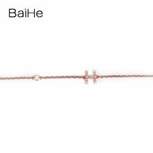 Carica l'immagine nel visualizzatore di Gallery, BAIHE Solid 18K Yellow Gold(AU750) Round Full CUT Genuine Natural Diamonds Engagement Gift Trendy Fine Jewelry Fashion Bracelet
