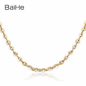 BAIHE Solid 18K Yellow Gold Certified Women Trendy Fine Jewelry Elegant unique Necklaces