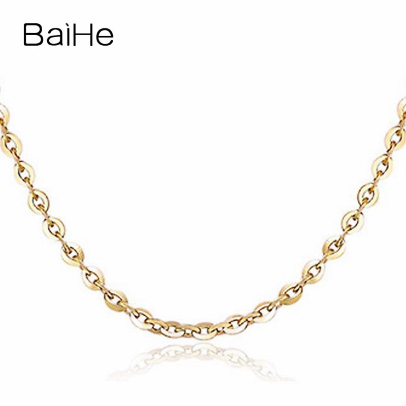 BAIHE Solid 18K Yellow Gold Certified Women Trendy Fine Jewelry Elegant unique Necklaces