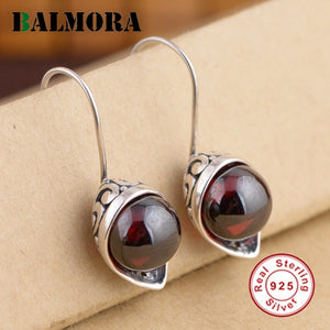 100% Real Pure 925 Sterling Silver Earrings for Women Lover Party Wedding Gifts Female Retro Jewelry Bijoux HSJ20244