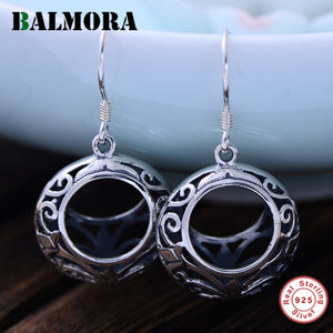 925 Sterling Silver Openwork Pattern Dangle Earrings for Women Mother Gift Vintage Fashion Jewelry Brincos JWE043046