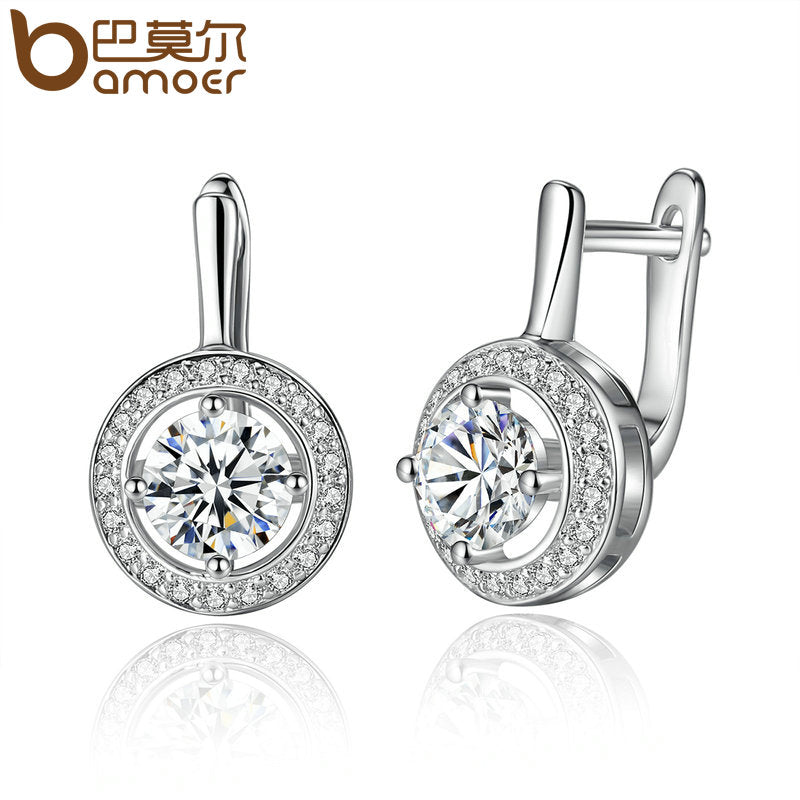 New Arrival Silver Color Round Shape Full Of Love Dangle Earrings For Women Fashion Jewelry YIE106