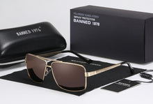 Load image into Gallery viewer, BANNED 1976  Brand Designer Rectangle Rectangle Sunglass Mens Driving Sun GlassesClassic design Fashion Polarized Sunglasses