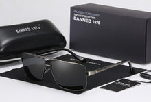 Load image into Gallery viewer, BANNED 1976  Brand Designer Rectangle Rectangle Sunglass Mens Driving Sun GlassesClassic design Fashion Polarized Sunglasses