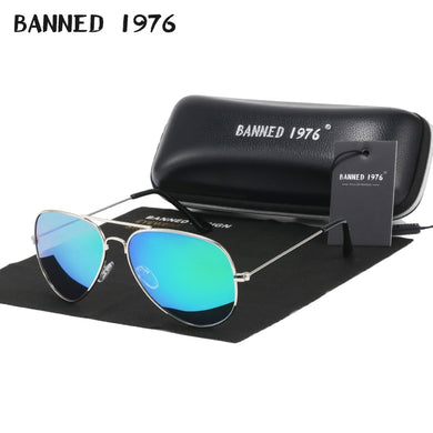 BANNED 1976 Classic HD Polarized Metal frame Aviation Sunglasses Designer Women Men Feminin Brand Name Oculos Vintage Glasses