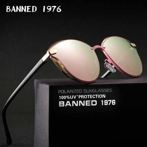 BANNED 1976  Women Sunglasses Round Ladies Vintage Retro Brand Designer Oversized Female Sun Glasses Oculos Gafas