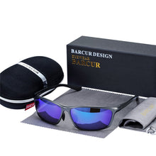 Load image into Gallery viewer, BARCUR Aluminum Polarized Sunglasses for Men Eyewear Accessories Men Blue Mirror Sun Glasses  Goggle