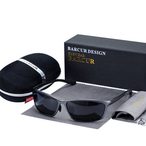 BARCUR Aluminum Polarized Sunglasses for Men Eyewear Accessories Men Blue Mirror Sun Glasses  Goggle