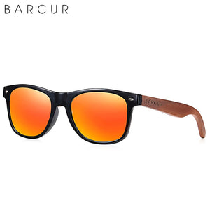 BARCUR Black Walnut Sunglasses  Anti Blue Night Vision Men Women Mirror Sun Glasses UV400 Protection Free Wood Box
