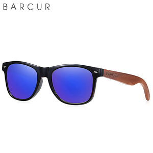 BARCUR Black Walnut Sunglasses  Anti Blue Night Vision Men Women Mirror Sun Glasses UV400 Protection Free Wood Box