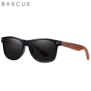 BARCUR Black Walnut Sunglasses  Anti Blue Night Vision Men Women Mirror Sun Glasses UV400 Protection Free Wood Box