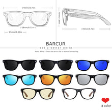 Load image into Gallery viewer, BARCUR Black Walnut Sunglasses  Anti Blue Night Vision Men Women Mirror Sun Glasses UV400 Protection Free Wood Box