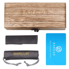 Load image into Gallery viewer, BARCUR Black Walnut Sunglasses  Anti Blue Night Vision Men Women Mirror Sun Glasses UV400 Protection Free Wood Box