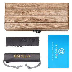 BARCUR Black Walnut Sunglasses  Anti Blue Night Vision Men Women Mirror Sun Glasses UV400 Protection Free Wood Box