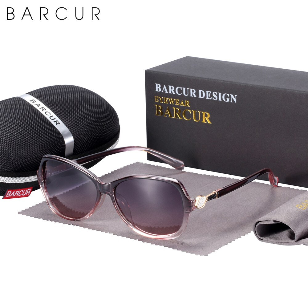 BARCUR Brand Design Oversize Sunglasses Women Polarized Sunglasses Ladies Shades Glasses UV400 Protection