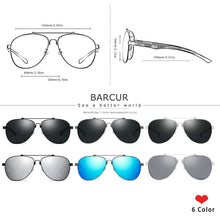 Load image into Gallery viewer, BARCUR Brand Design Stainless Steel Frame Sunglasses Polarized Men Sun Glasses Women Pilot Eyewear Driving Mirror Shades UV400