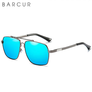 BARCUR Brand Design Titanium Alloy Frame Sunglasses Polarized Men Sun Glasses Women Pilot Eyewear Mirror Shades UV400