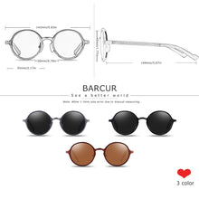 Load image into Gallery viewer, BARCUR Brand Light Weight Round Sunglasses  Brand Men Glasses Retro Vintage Women Sun glasses