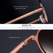 Load image into Gallery viewer, BARCUR Brand Light Weight Round Sunglasses  Brand Men Glasses Retro Vintage Women Sun glasses