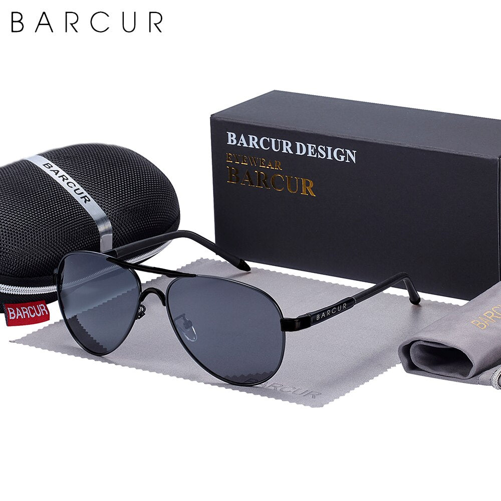 BARCUR Classic Pilot Men Sunglasses Polarized Women Sun Glasses Eyewear Gafas De Sol Shades