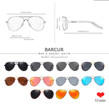 Load image into Gallery viewer, BARCUR Classic Pilot Men Sunglasses Polarized Women Sun Glasses Eyewear Gafas De Sol Shades