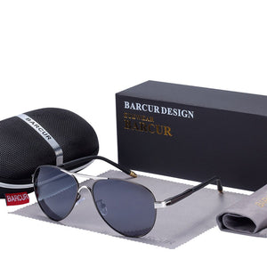 BARCUR Classic Pilot Men Sunglasses Polarized Women Sun Glasses Eyewear Gafas De Sol Shades