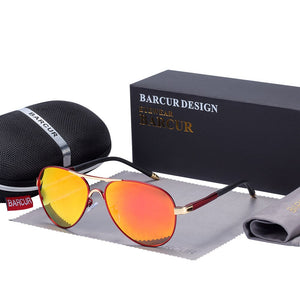 BARCUR Classic Pilot Men Sunglasses Polarized Women Sun Glasses Eyewear Gafas De Sol Shades