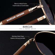 Load image into Gallery viewer, BARCUR Design Titanium Alloy Sunglasses Polarized Men&#39;s Sun Glasses Women Pilot Gradient Eyewear Mirror Shades Oculos De Sol