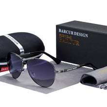 Load image into Gallery viewer, BARCUR Design Titanium Alloy Sunglasses Polarized Men&#39;s Sun Glasses Women Pilot Gradient Eyewear Mirror Shades Oculos De Sol