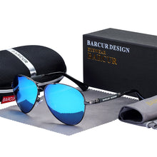 Load image into Gallery viewer, BARCUR Design Titanium Alloy Sunglasses Polarized Men&#39;s Sun Glasses Women Pilot Gradient Eyewear Mirror Shades Oculos De Sol