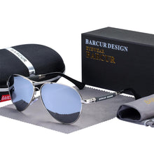 Load image into Gallery viewer, BARCUR Design Titanium Alloy Sunglasses Polarized Men&#39;s Sun Glasses Women Pilot Gradient Eyewear Mirror Shades Oculos De Sol