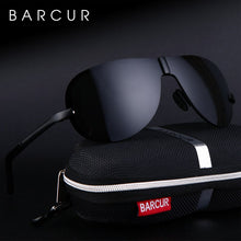 Load image into Gallery viewer, BARCUR Glass Stainless Steel Polarized Sunglasses Men Driving Male Sunglasses oculos Male Eyewear Accessories For Men