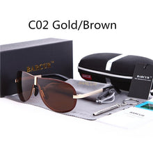 Load image into Gallery viewer, BARCUR Glass Stainless Steel Polarized Sunglasses Men Driving Male Sunglasses oculos Male Eyewear Accessories For Men