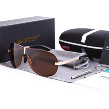 Load image into Gallery viewer, BARCUR Glass Stainless Steel Polarized Sunglasses Men Driving Male Sunglasses oculos Male Eyewear Accessories For Men