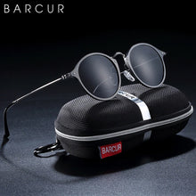 Load image into Gallery viewer, BARCUR  Retro Aluminum Magnesium Vintage Sunglasses For Men Polarized Round Sun Glasses Women Eyewear Oculos De Sol