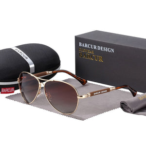 BARCUR Memery Pilot Sunglasses Polarized Men Sun glasses for Women Eyewear UV400 Mirror Oculos de sol
