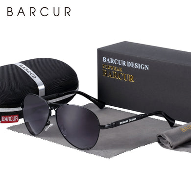 BARCUR Memery Pilot Sunglasses Polarized Men Sun glasses for Women Eyewear UV400 Mirror Oculos de sol