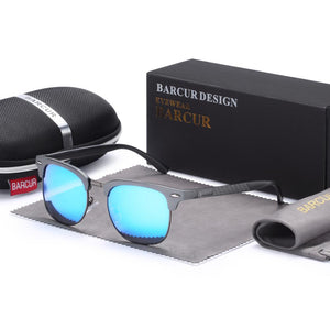 BARCUR Men's Sunglasses Aluminium Polarized Male Sun Glasses Eyeglasses Classic Punk Gafas Oculos De Dol Masculino