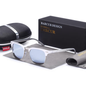 BARCUR Men's Sunglasses Aluminium Polarized Male Sun Glasses Eyeglasses Classic Punk Gafas Oculos De Dol Masculino