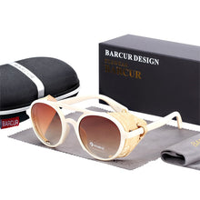 Carica l'immagine nel visualizzatore di Gallery, BARCUR Original Round Sunglasses Men Women UV400 Protection Gradient Vintage Steampunk Goggles Oculos De Sol