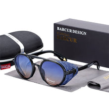 Carica l'immagine nel visualizzatore di Gallery, BARCUR Original Round Sunglasses Men Women UV400 Protection Gradient Vintage Steampunk Goggles Oculos De Sol