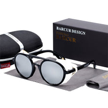 Carica l'immagine nel visualizzatore di Gallery, BARCUR Original Round Sunglasses Men Women UV400 Protection Gradient Vintage Steampunk Goggles Oculos De Sol