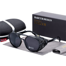 Carica l'immagine nel visualizzatore di Gallery, BARCUR Original Round Sunglasses Men Women UV400 Protection Gradient Vintage Steampunk Goggles Oculos De Sol