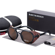 Carica l'immagine nel visualizzatore di Gallery, BARCUR Original Round Sunglasses Men Women UV400 Protection Gradient Vintage Steampunk Goggles Oculos De Sol