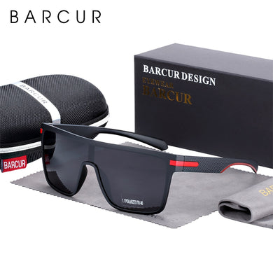 BARCUR Oversized Polarized Sunglasses Men Square Sun glasses Driving Googles gafas oculos de sol