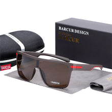 Load image into Gallery viewer, BARCUR Oversized Polarized Sunglasses Men Square Sun glasses Driving Googles gafas oculos de sol